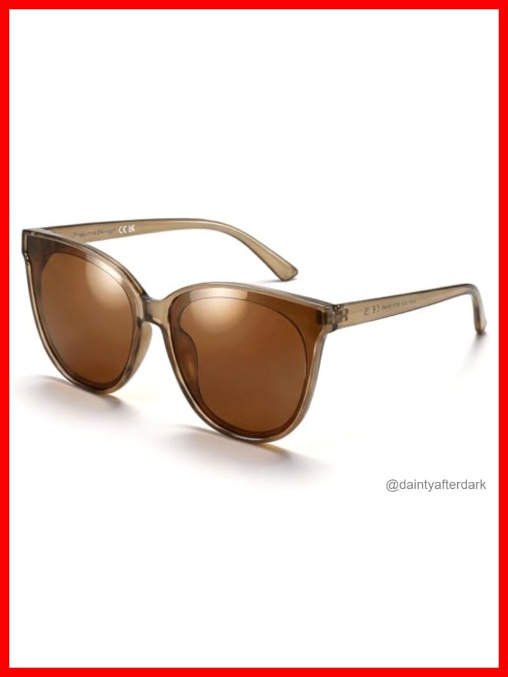 Oversized Polarized Cat Eye Sunglasses UV400 TAC Lens
